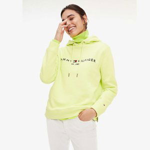 Tommy Hilfiger dámská fosforová mikina s kapucí Hoodie - L (ZQF)