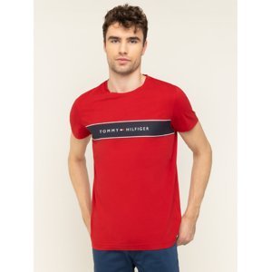 Tommy Hilfiger pánské červené tričko Logo Chest