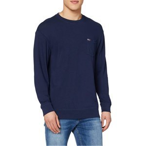 Tommy Jeans pánské tmavě modré tričko s dlouhým rukávem - L (C87)