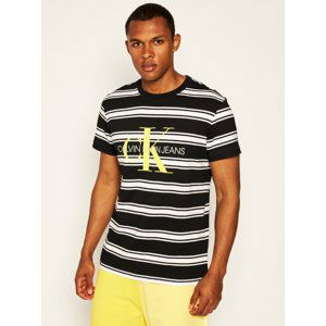 Calvin Klein pánské černé pruhované tričko - XL (BAE)