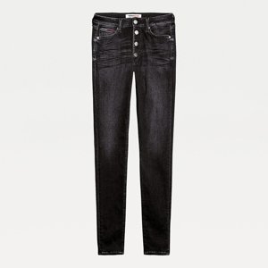 Tommy Jeans dámské tmavě šedé džíny Sylvia - 30/32 (1BY)