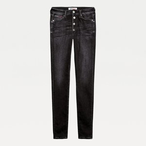 Tommy Jeans dámské tmavě šedé džíny Sylvia - 26/32 (1BY)