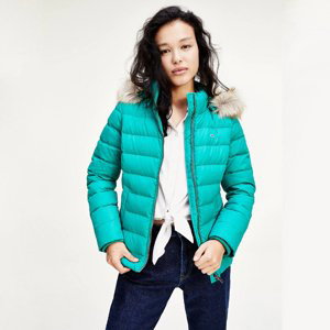 Tommy Jeans dámská zelená zimní bunda - XS (L57)