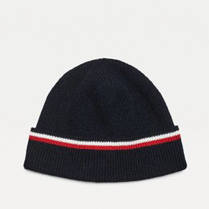 Tommy Hilfiger pánská tmavě modrá zimní čepice Horizontal stripe