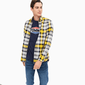 Tommy Hilfiger pánská kostkovaná košile Flex - XL (0RD)