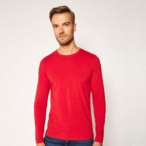 Tommy Hilfiger pánské červené triko s dlouhým rukávem