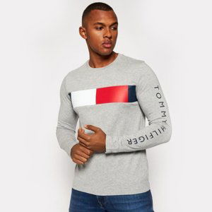 Tommy Hilfiger pánské šedé tričko s dlouhým rukávem - L (PG5)