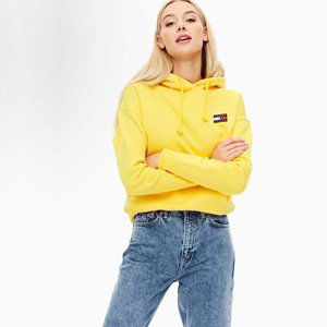 Tommy Jeans dámská žlutá mikina Tommy - XS (ZGQ)