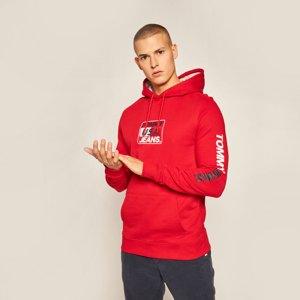 Tommy Jeans pánská červená mikina Essential Graphic