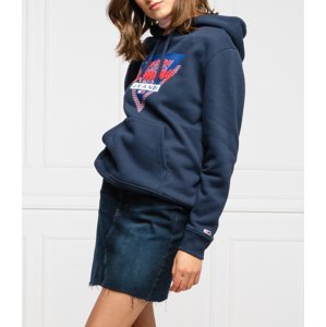 Tommy Jeans dámská tmavě modrá mikina Logo Hoodie - XS (C87)