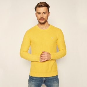Tommy Jeans pánský žlutý svetr Essential