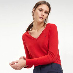 Tommy Hilfiger dámský červený svetr HERITAGE - M (611)