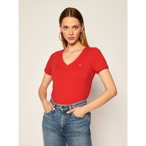 Tommy Jeans dámské červené tričko - L (XNL)