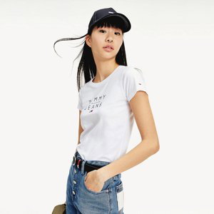 Tommy Jeans dámské bílé tričko Essential - M (YBR)