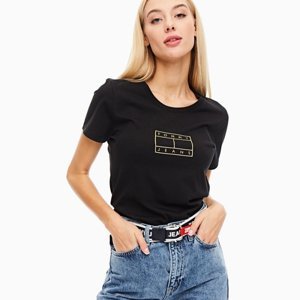 Tommy Jeans dámské černé tričko Metallic - M (BDS)