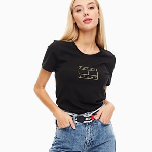Tommy Jeans dámské černé tričko Metallic - XL (BDS)