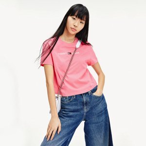 Tommy Jeans dámské růžové tričko - M (TIK)