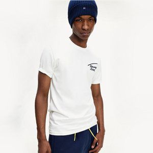 Tommy Jeans pánské bílé tričko Chest - S (YBR)