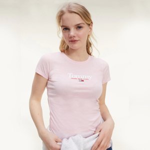 Tommy Jeans dámské světle růžové tričko Essential - M (TOJ)