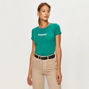 Tommy Jeans dámské zelené tričko Essential - XL (L57)