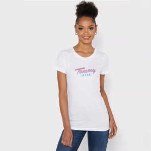 Tommy Jeans dámské bílé tričko s potiskem