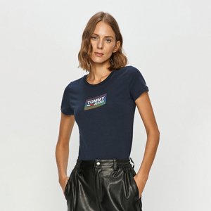 Tommy Jeans dámské tmavě modré tričko Gradient Logo - M (C87)