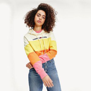 Tommy Jeans dámská mikina s kapucí COLORBLOCK HOODIE - M (TIK)