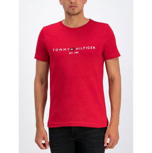 Tommy Hilfiger pánské červené triko Logo tee - XL (XBE)