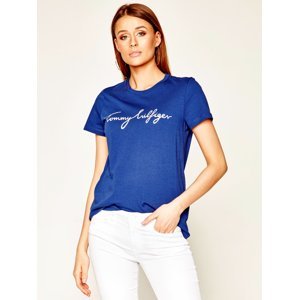 Tommy Hilfiger dámské modré tričko Graphic - XL (C7H)
