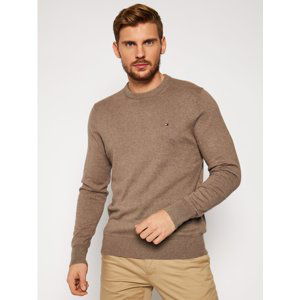 Tommy Hilfiger pánský hnědo šedý svetr Pima Cotton Cashmere