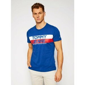 Tommy Jeans pánské modré tričko Contrast color - S (C63)