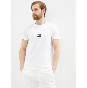 Tommy Hilfiger pánske biele tričko Printed - XL (YBR)