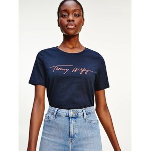 Tommy Hilfiger dámské tmavě modré tričko - XS (DW5)