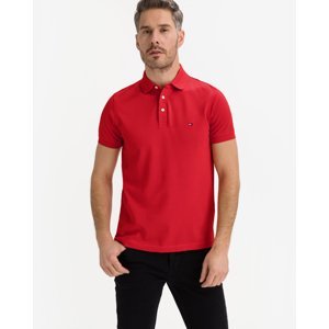 Tommy Hilfiger pánské červené polo tričko - M (SNE)