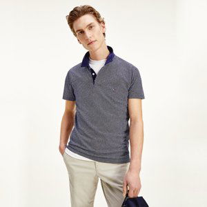 Tommy Hilfiger pánské tmavě modré polo Micro print - M (0G0)