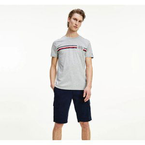 Tommy Hilfiger pánské šedé triko Corp Split - S (P91)