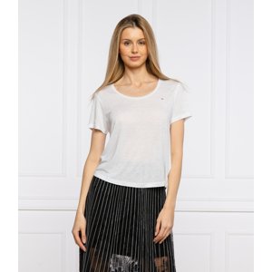 Tommy Jeans dámské bílé triko REGULAR SCOOP NECK TEE - S (YBR)