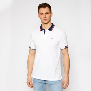 Tommy Jeans pánské bílé polo triko - XL (YBR)