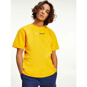 Tommy Jeans pánské žluté tričko - S (S00)