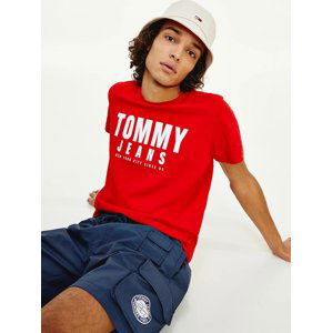 Tommy Jeans pánské červené triko - XXL (XNL)