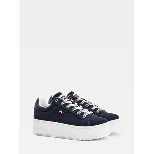 Tommy Jeans dámské tmavě modré tenisky ICONIC ESSENTIAL FLATFORM - 37 (C87)