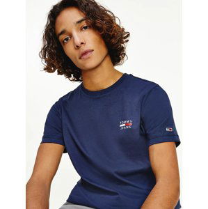 Tommy Jeans pánské tmavě modré tričko CHEST LOGO - M (C87)