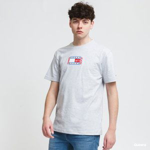 Tommy Jeans pánské šedé triko TIMELESS TOMMY FLAG TEE - M (PJ4)