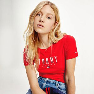 Tommy Jeans dámské červené tričko - S (XNL)