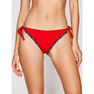 Calvin Klein dámské červené plavkové kalhotky Bikini - M (XMK)