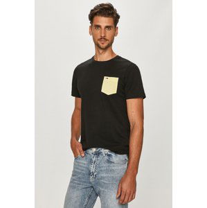 Tommy Jeans pánské černé triko CONTRAST POCKET TEE - L (BDS)