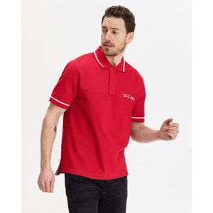 Tommy Hilfiger pánské červené polo Signature - XL (XLG)