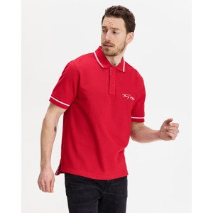 Tommy Hilfiger pánské červené polo Signature - XXL (XLG)