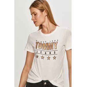 Tommy Jeans dámské bílé triko METALLIC