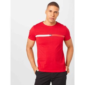 Tommy Hilfiger pánské červené triko Global Stripe Chest - L (XLG)